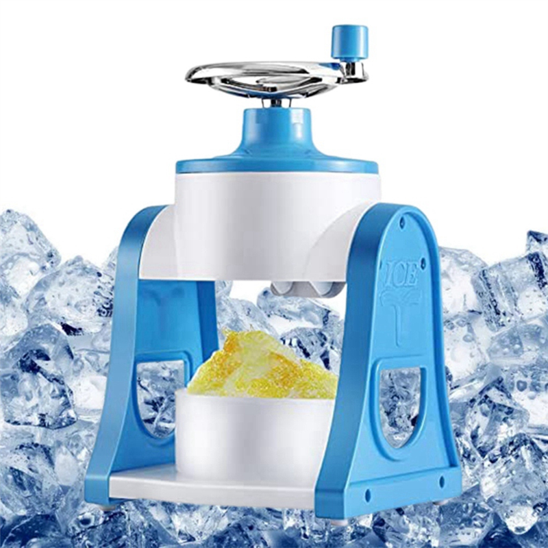 1 Piece Shaved Ice Machine Home Small Manual Ice Crusher Summer Hand-Shake Ice and Hail Ice Ice Breaker Make Ice Maker Blue. 
