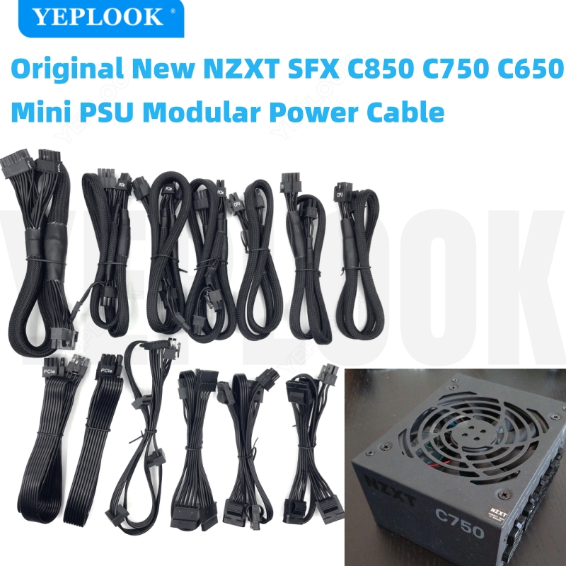 Original NZXT SFX C850 850W, C750 750W, C650 650W Mini PSU Modular Cable, GPU PCIe 8Pin, CPU 4+4Pin, ATX 24Pin, SATA, Molex IDE