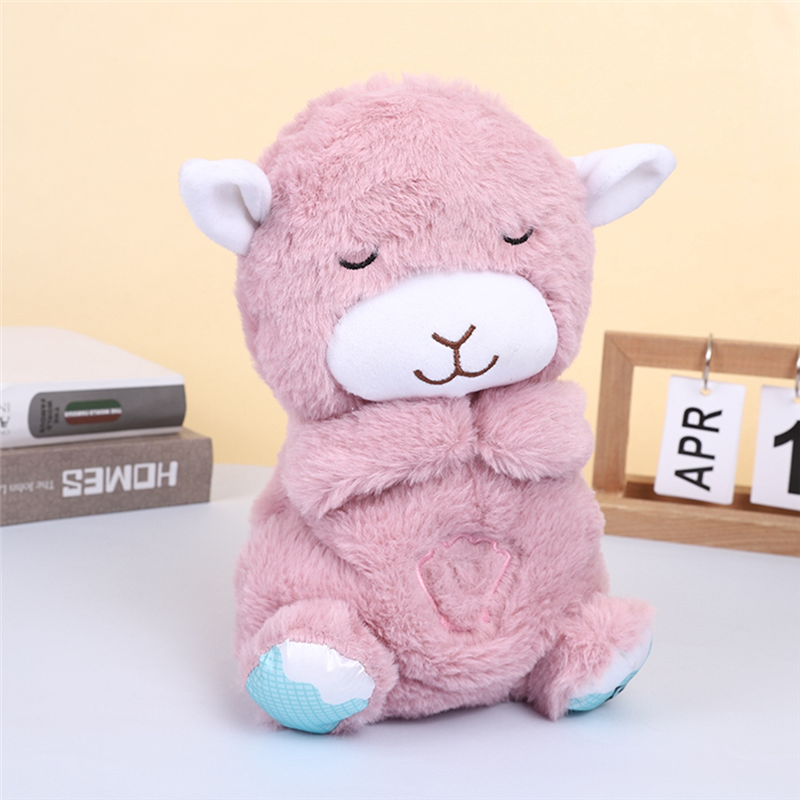 BreathingSleep and Playmate Musical Stuffed Baby Plush Toy with Light Sound Newborn Sensory Comfortable Easy Install -A. 