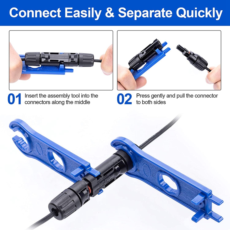 4PCS Solar Connector Tool Wrenches, Solar Panel Connector Assembly Tool for MC4 Connectors, Plastic Solar Wrench Spanner. 