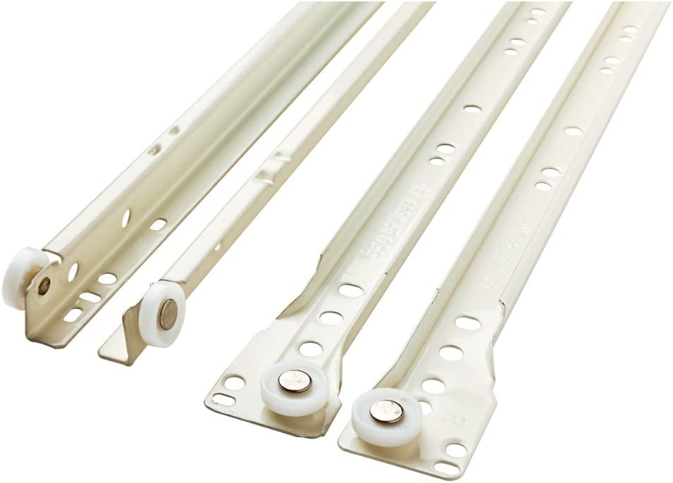10 Inch two part white Bottom Mount Drawer Slide- 1set. 