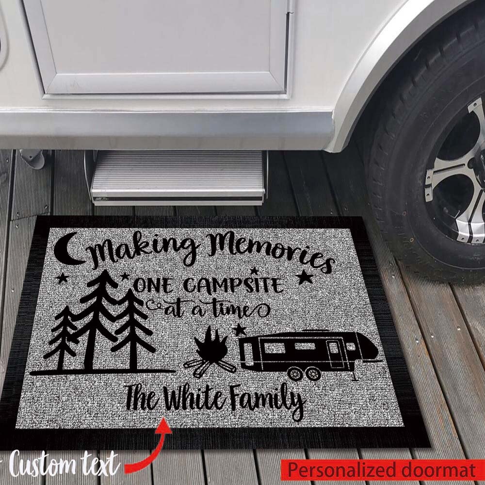 Custom Making Memories Camping Doormat - Personalized Custom Rubber Door Mat - Class A Rv Motorhome Camper-40x60cm. 