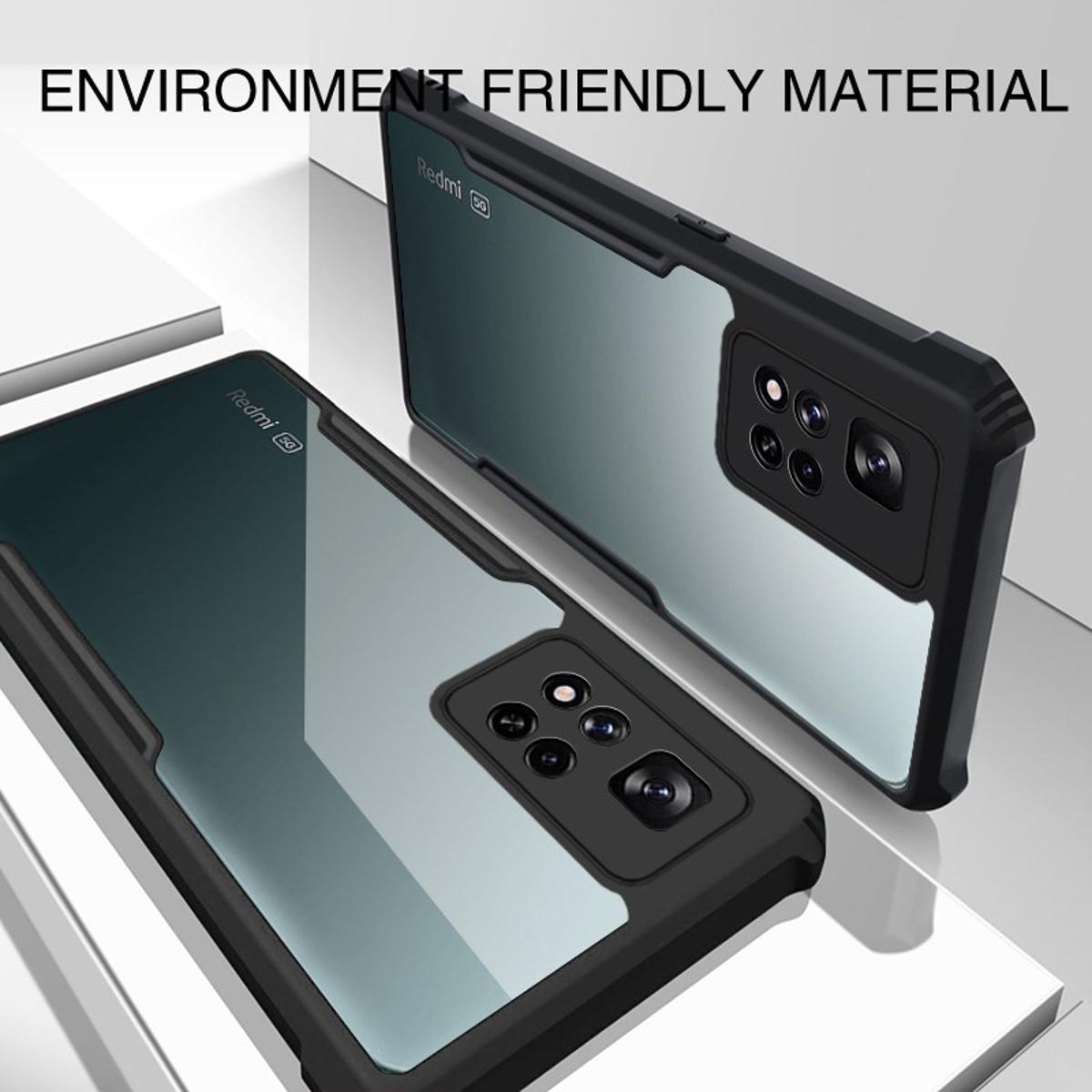 Redmi Note 11 Pro Edge-Reinforced Shockproof Cushion Back Clear Hybrid Transparent Hard Cover Casing