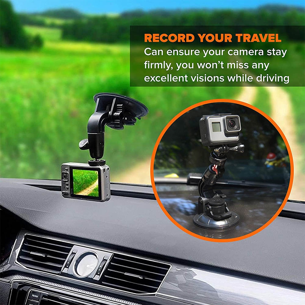 Car Suction Cup Mount for GoPro Hero 10 9 8 7 6 5 4 SONY Insta360 One R X2 DJI OSMO Action Camera Accessories Windshield Window. 