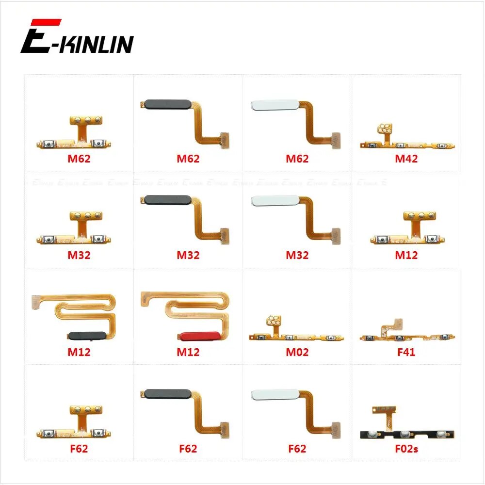 Mute Switch Power Key Ribbon Part For Samsung Galaxy F02s F41 F62 M02 M12 M32 M42 M62 ON OFF Volume Button Control Flex Cable. 