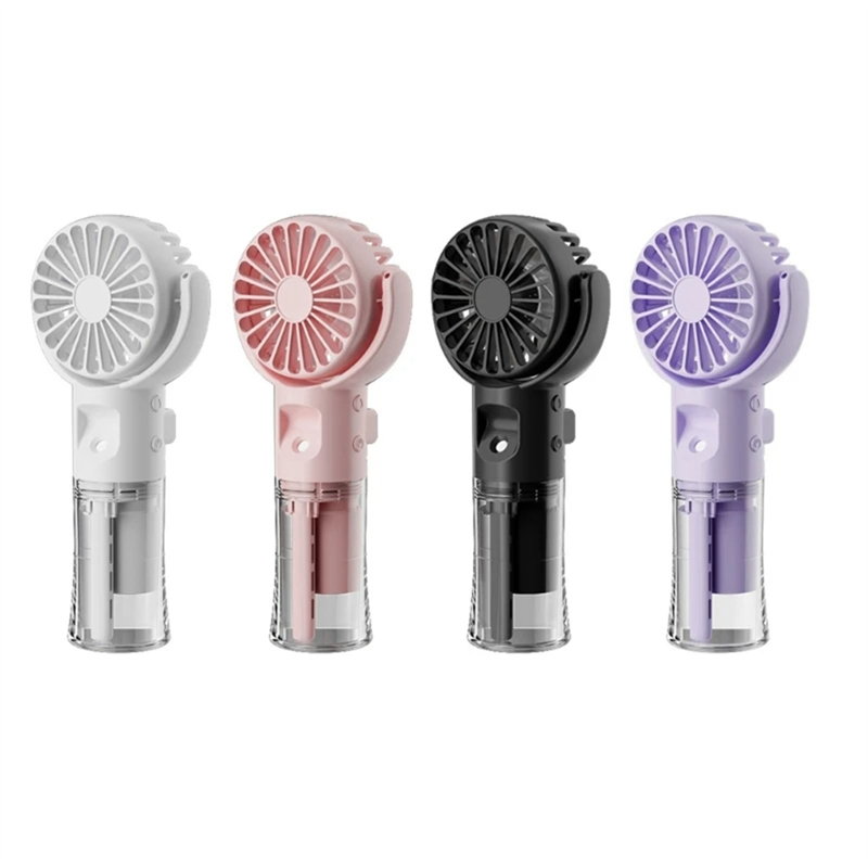 F4 Handheld Misting Fan Humidifying Misting Fan Hanging Neck Fan Folding Mini Handheld Fan White. 