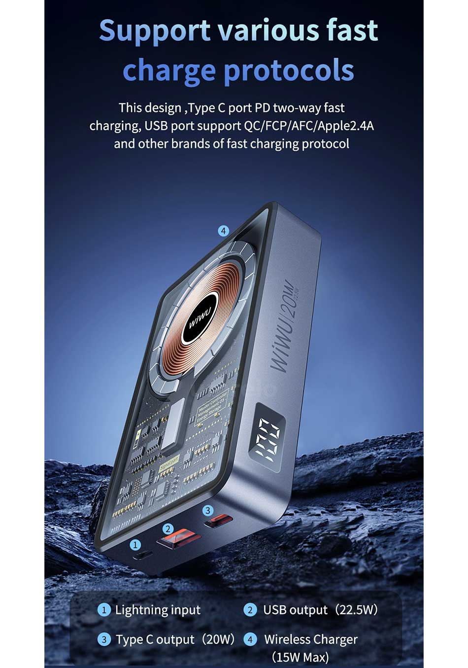 WiWU JC 21 10000mAh 22.5W Magnetic Power Bank 9