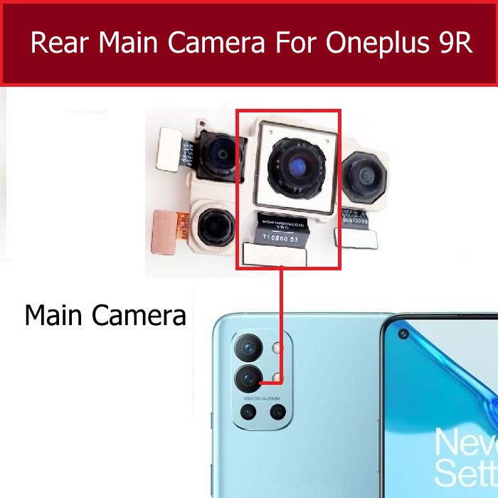 Back Rear Big Main Camera Module Flex Cable For OnePlus 9R Small Front Camera Flex Replacement Parts. 