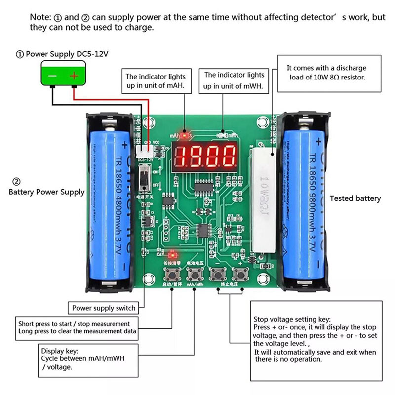 XH-M240 18650 Lithium Battery Capacity Tester Module. 