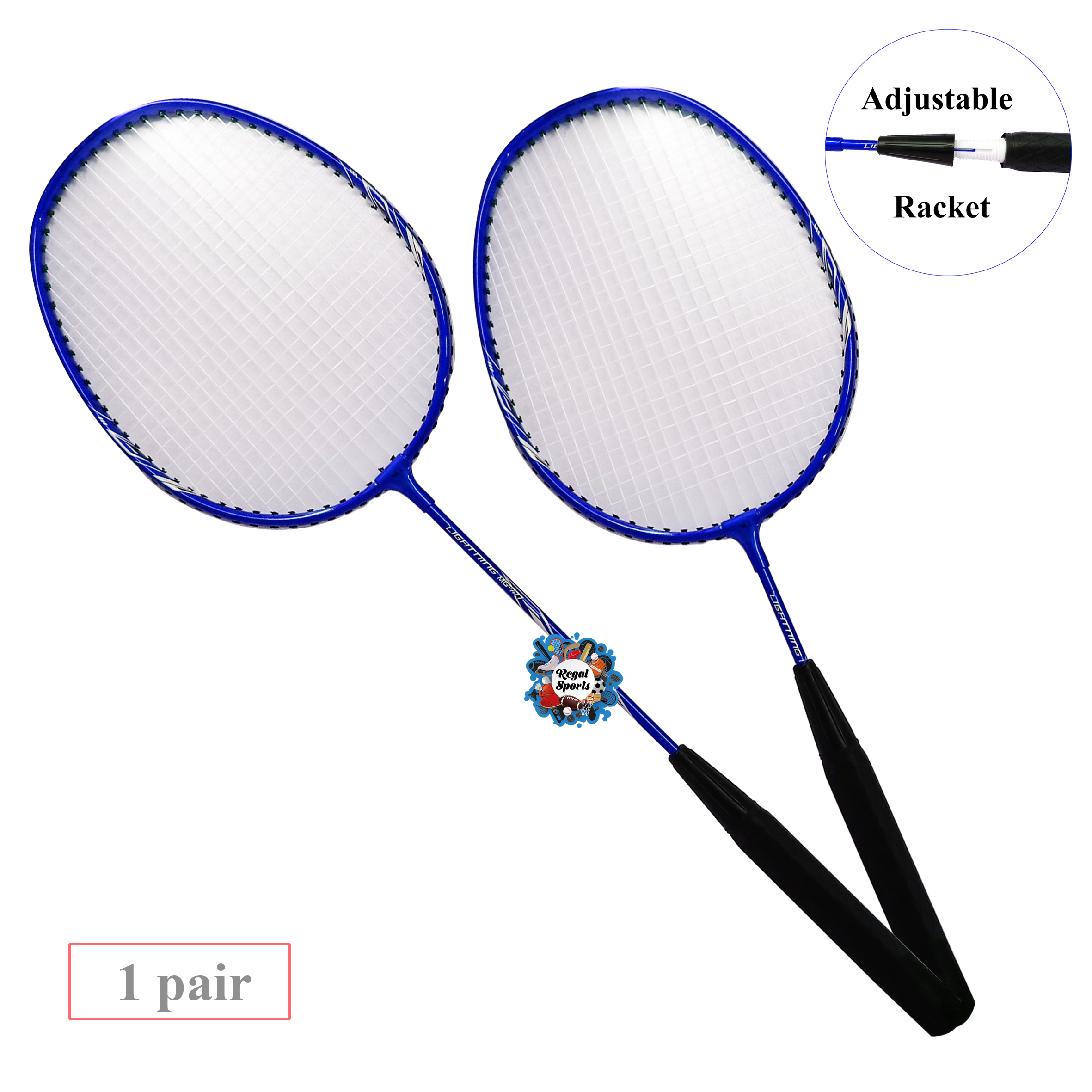 Badminton Racket - Lightning - Adjustable - 1 pair (B). 