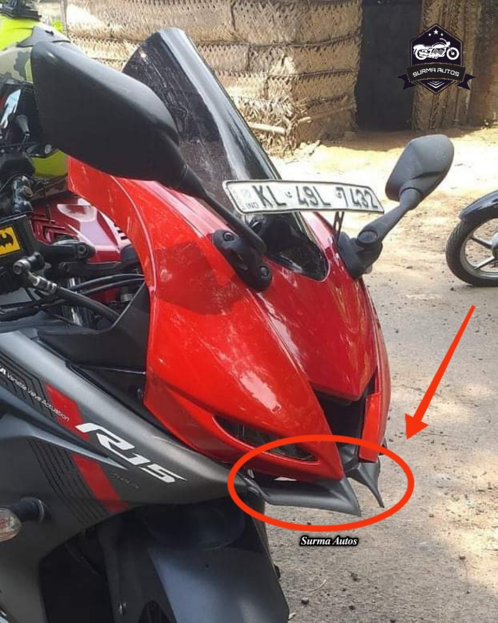 Motorcycle Front Winglet For YAMAHA R15 V3 Mini Motorbike wings. 