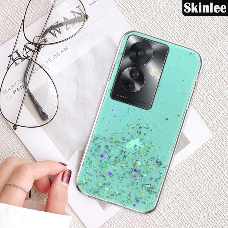 Phone case For OPPO Reno 11F Back cover Full Stars Moon Glitter Bling Sequins Starry Sky Transparent Soft Cover For OPPO Reno11 F 5G Cover cases