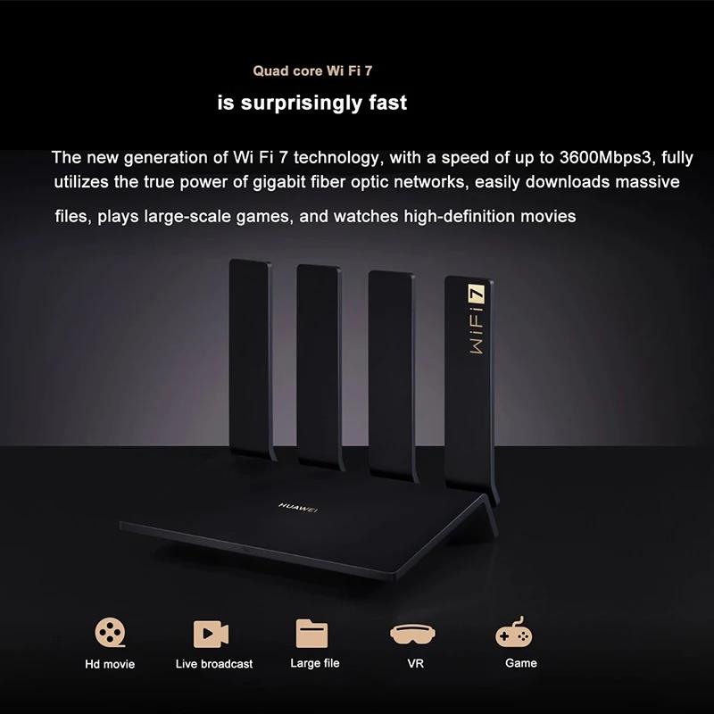 Huawei BE3 Pro WiFi Router Quad Core Network Signal Wi-Fi 7 3600Mbps 2.4GHz 5GHz Wireless Amplifier For Home Office. 