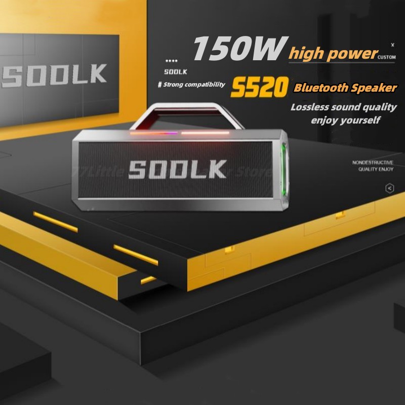 SODLK 150W Big Power Portable TWS Subwoofer Waterproof Sound Column Wireless NFC Bluetooth Speaker Outdoor Mobile Power Supply. 