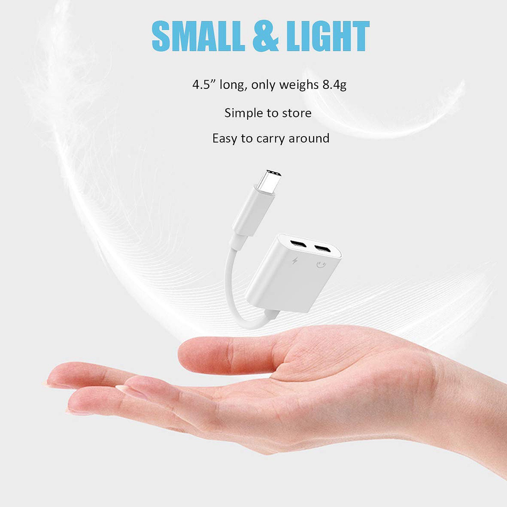 2X 2 in 1 Dual Type C Headphone Adapter USBC Splitter Jack AUX Audio Charging Converter for. 