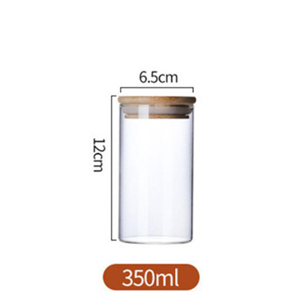 Glass Jar With Bamboo Lid Sealed Canister Food Storage Bottles Container Storage For Loose Tea 2892