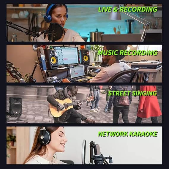 XTUGA E22 Audio Interface Sound Card with Monitoring,Electric Guitar Live Recording Professional Sound Card For Studio,Singing. 