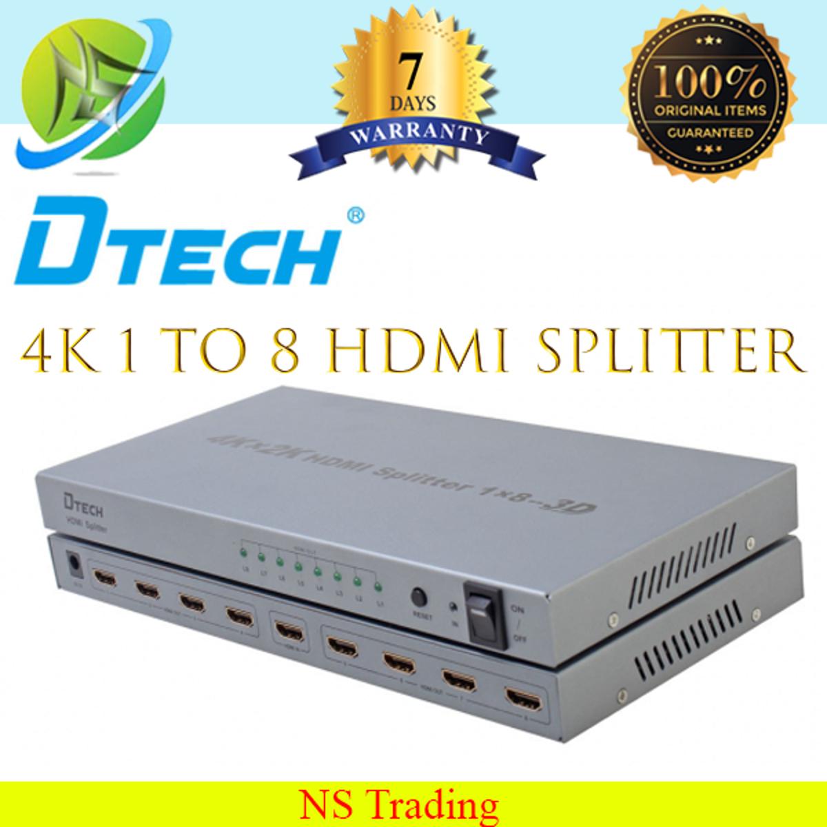 DTECH DT-7148 4K 1 TO 8 HDMI SPLITTER