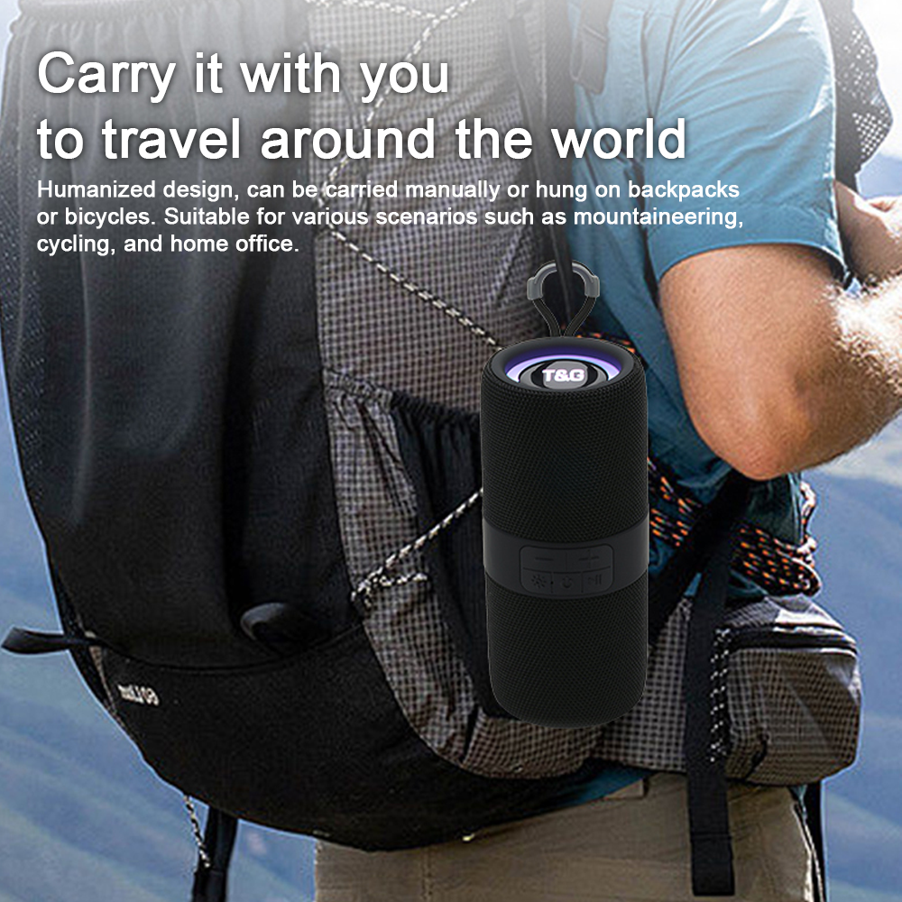 TG671 Bluetooth Speaker Portable TWS Wireless Subwoofer Dual Bass FM Radio AUX TF USB Outdoor Running Climbing Music Loudspeaker. 