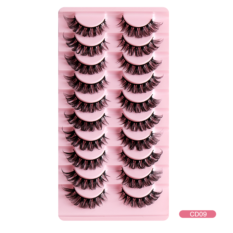 New 10Pairs Lashes DD Curl 8-23mm Russian False Eyelashes Mink Eyelashes Reusable 3D Fluffy False Lashes Eyelash Extension Cilio. 