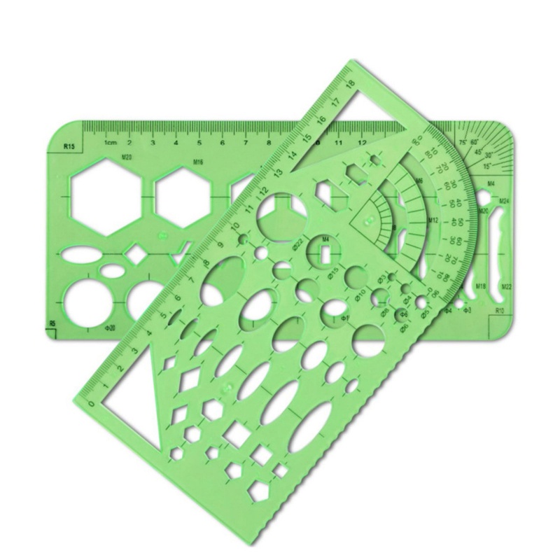 Top Architectural Templates Landscaping Architecture Drafting Ruler Shapes Drawing Stencils for School Work Green Plasti. 
