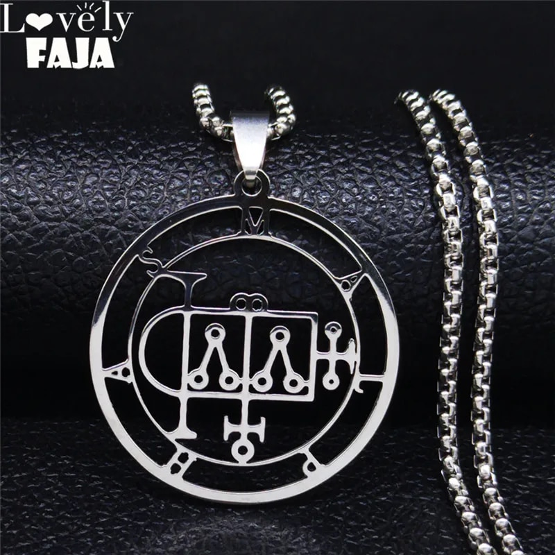 【3C VictoryEagle】2020 New Stainless Steel Seal Chain Satan MALPHAS Necklaces Men/Women Jewelry collares