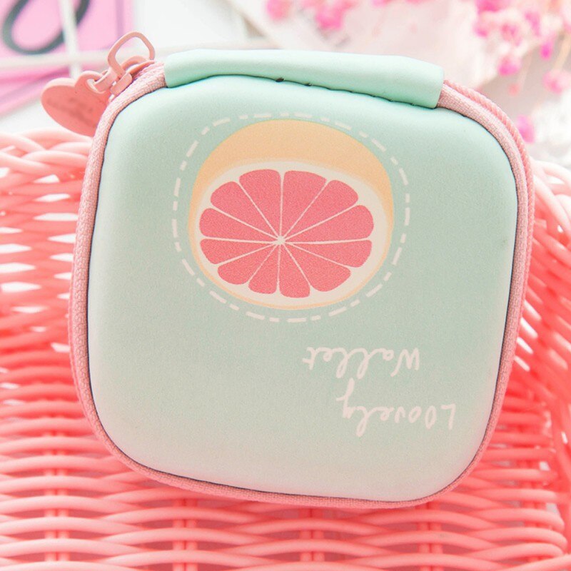 Cute Earphone Holder Case Storage Carrying Hard Bag Box Case for Earphone Cute Fruit Shell Card Carrying Storage Bag Random. 