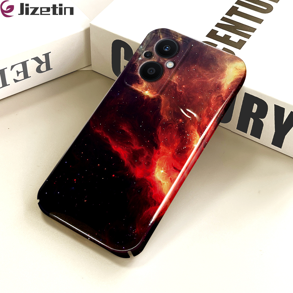 Jizetin for OPPO F21 Pro 5G / Reno7 Z 5G / Reno8 Z 5G Back Cover Starry Sky Luxury Slim Hard Crashproof Mobile Phone Case For Boys Girls