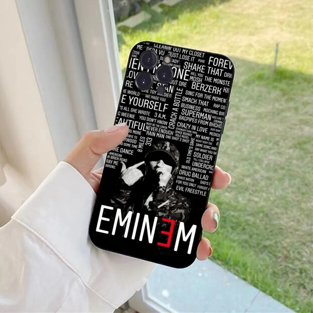 Hop Rapper Eminem rap Phone Case For iPhone 15 6 7 8 Plus 11 12 13 14 Pro SE 2020 MAX Mini X XS XR Back Funda Cover. 