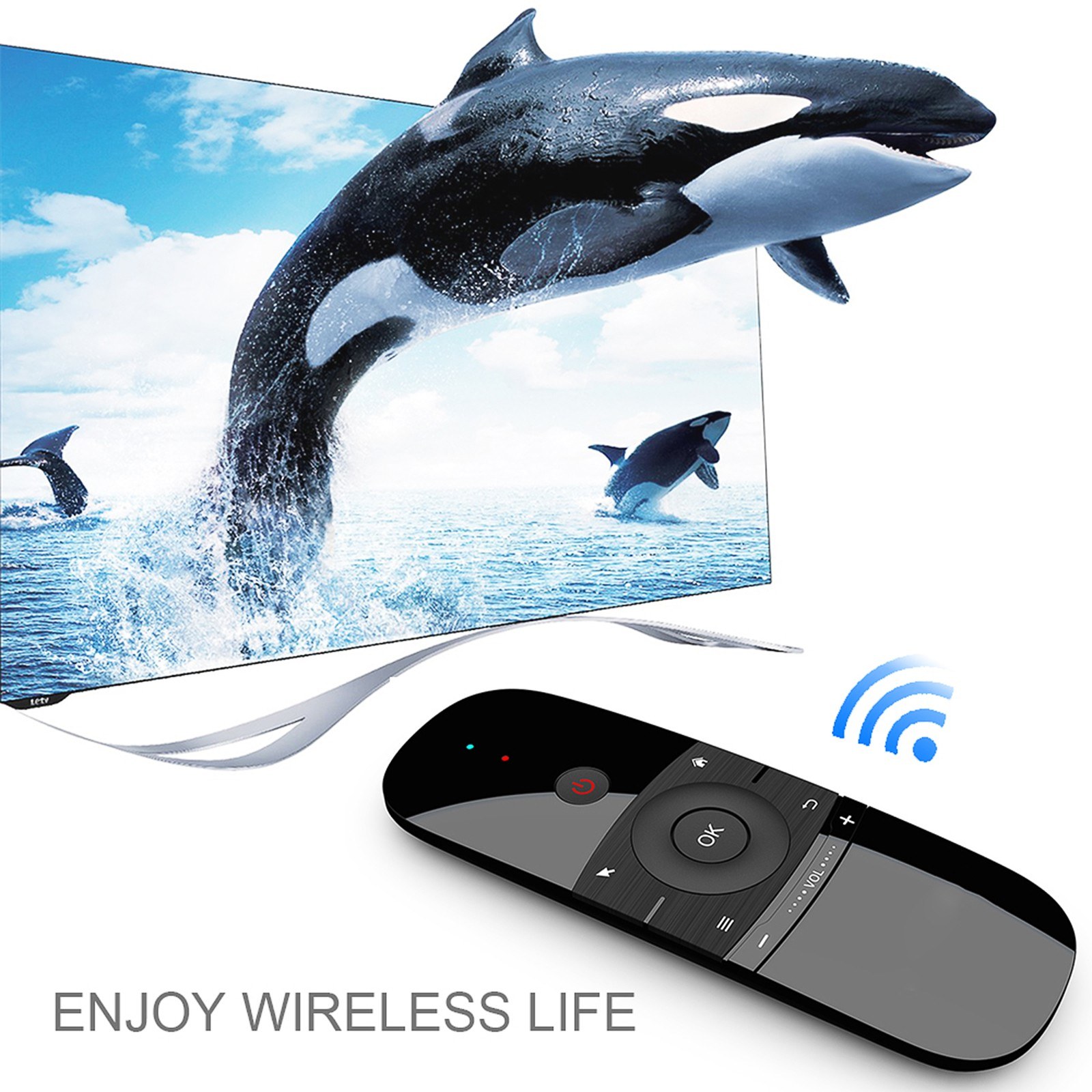 Wechip W1 Wireless QWERTY Keyboard 2.4G Air Mouse Remote Control-english. 