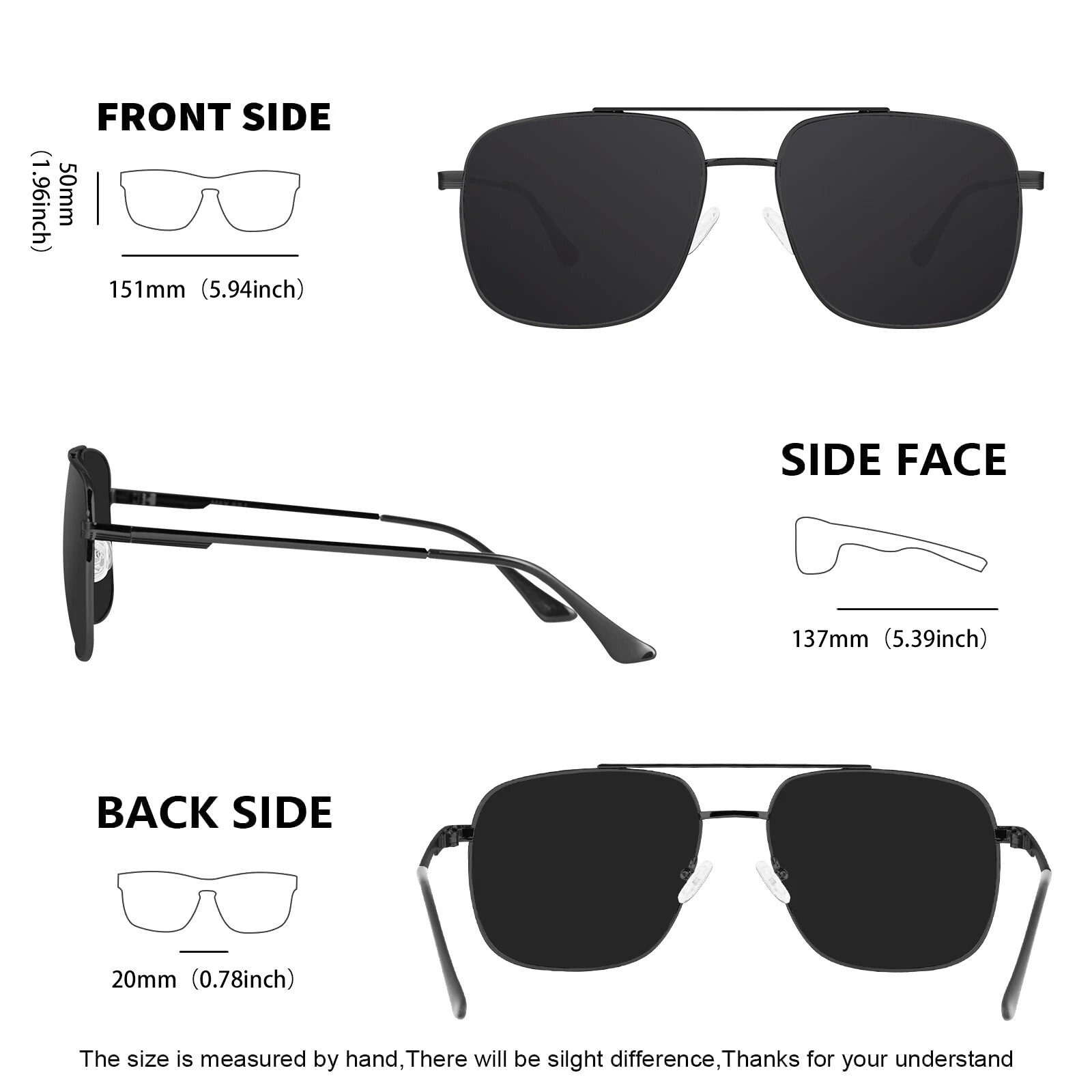 MAXJULI XXL Size Large Polarized Sunglasses for Men Big Wide Heads Metal 151MM Glasses lentes de sol para hombre 8222. 