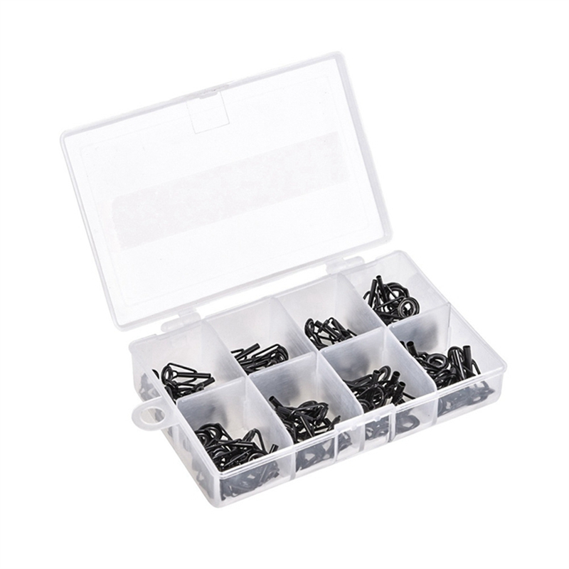 80 Pcs Fishing Rod Tip Repair Kit Stainless Steel Ceramic Ring Guide Tips  Rod Guide Replacement Tip for Sea Fishing