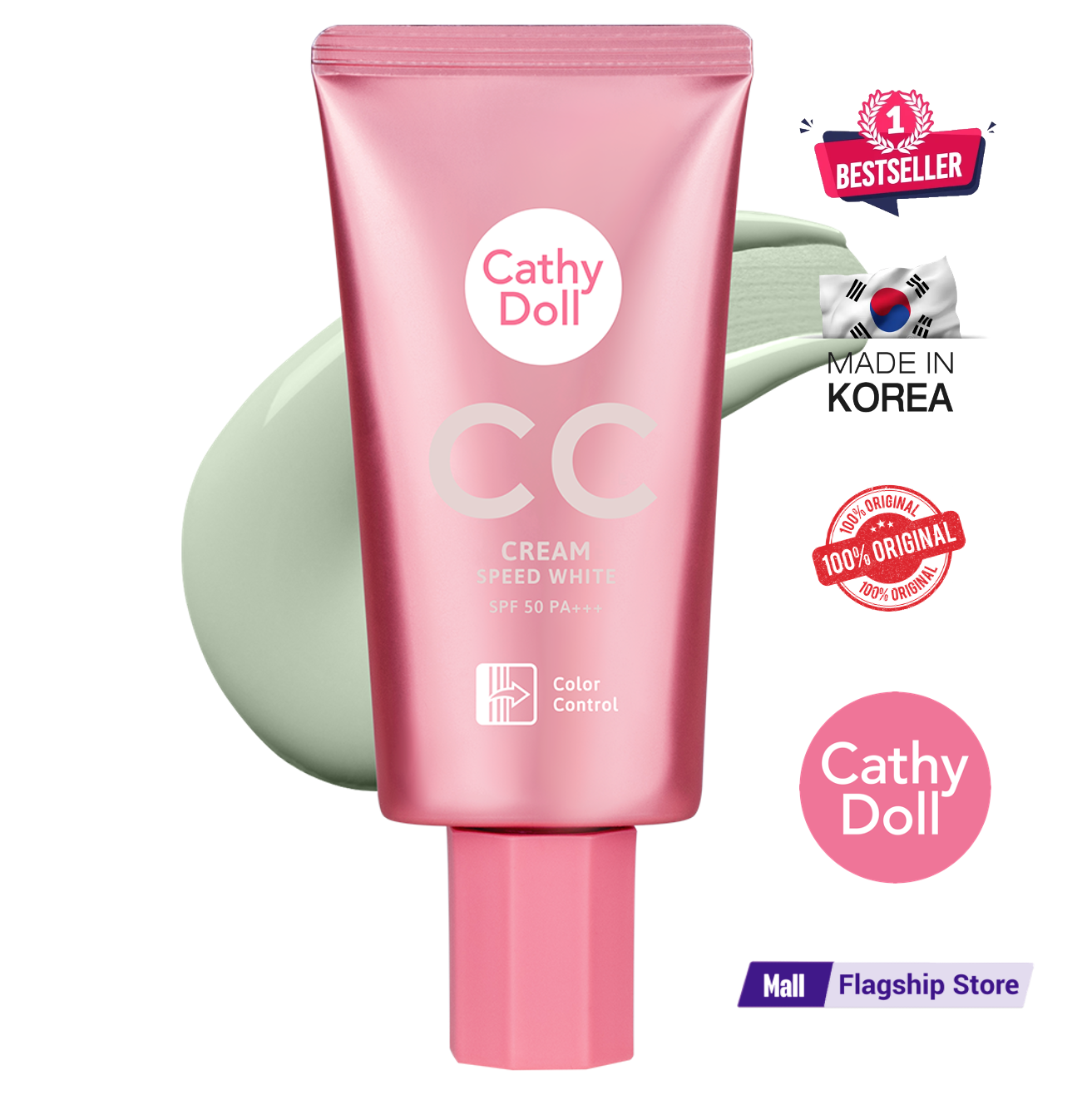 CC Cream SPF50 PA+++ 50ml Cathy Doll (M) Speed White Shade 2 Green. 