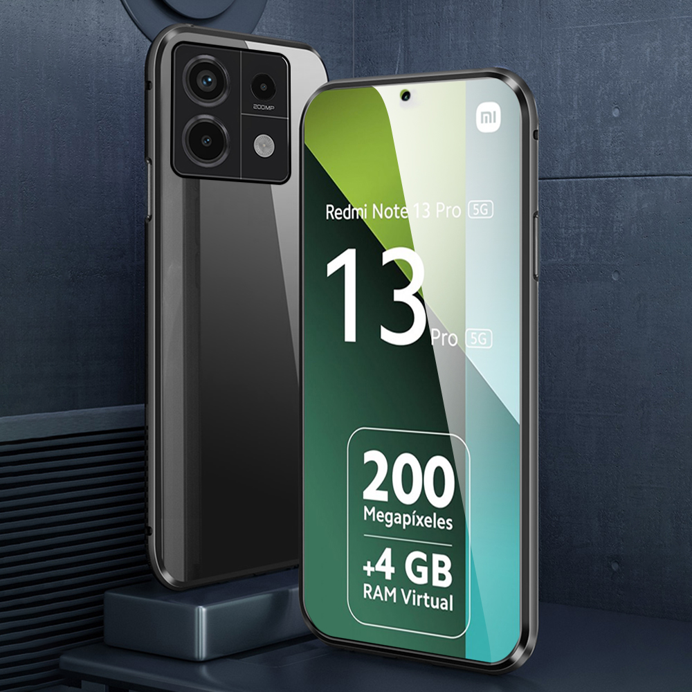 For Xiaomi Redmi Note 13 4G 5G and Note 13 Pro 4G 5G Double Sided Tempered Glass Magnetic Cover For Note13 Note13 Pro Note 13Pro Note13Pro Case Full Coverage Bumper Shell 360° Fall Resistance. 
