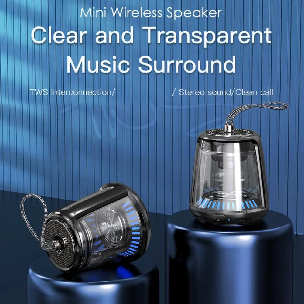 Awei Y666 Portable Outdoor Bluetooth Speaker TWS Transparent Mini Speakers With RGB Light Hifi Bass Stereo Wireless Sound Box by Gadget Hive BD. 