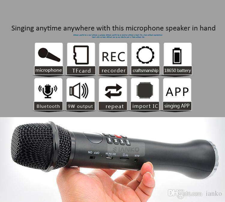 Brand MS-L598 Wireless handheld Microphone bluetooth Dynamic Microphone With Loudspeaker Recorder MP3player KTV for Android iOS PC. 