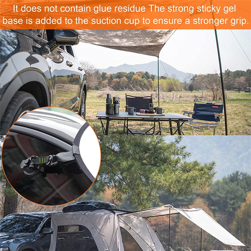 4 PCS Heavy Duty Suction Cup 360° Rotating Camping Suction Hooks Car Suction Cups Anchor With D Ring For Awning-Orange. 