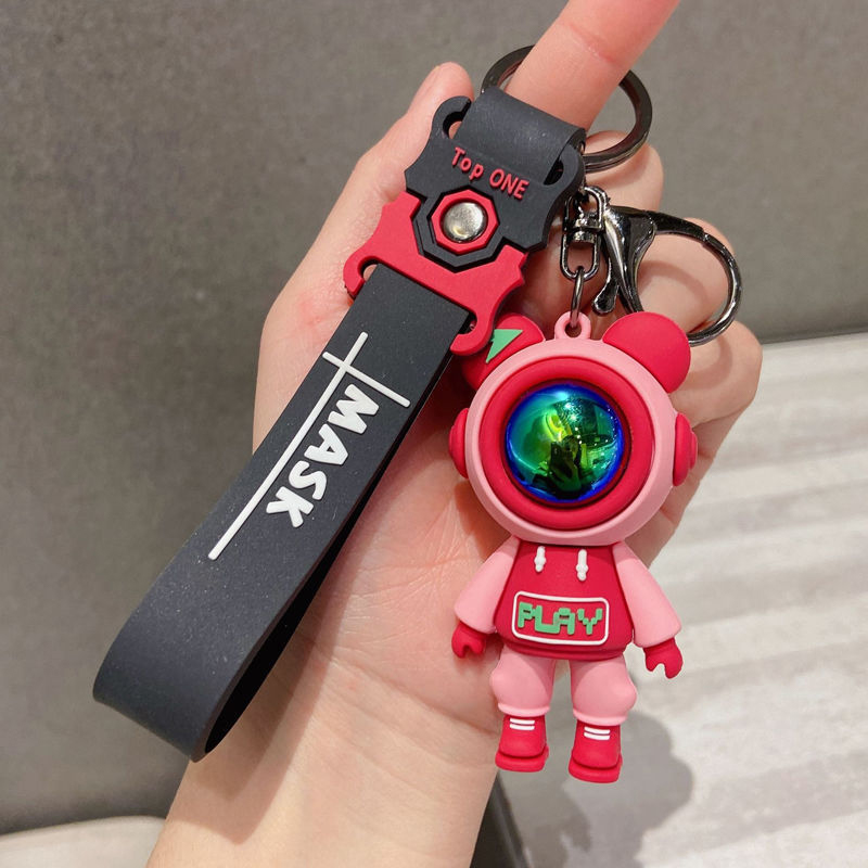 1PC Cartoon Keychain Cute Astronaut Bear Doll Keyring Bag Pendant ...