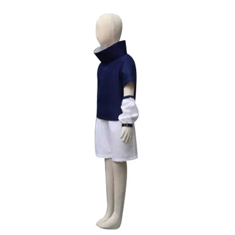 Kids Uchiha Cosplay Sasuke Costume Outfit Children Summer School Uniform Suit Anime Halloween Costume. 
