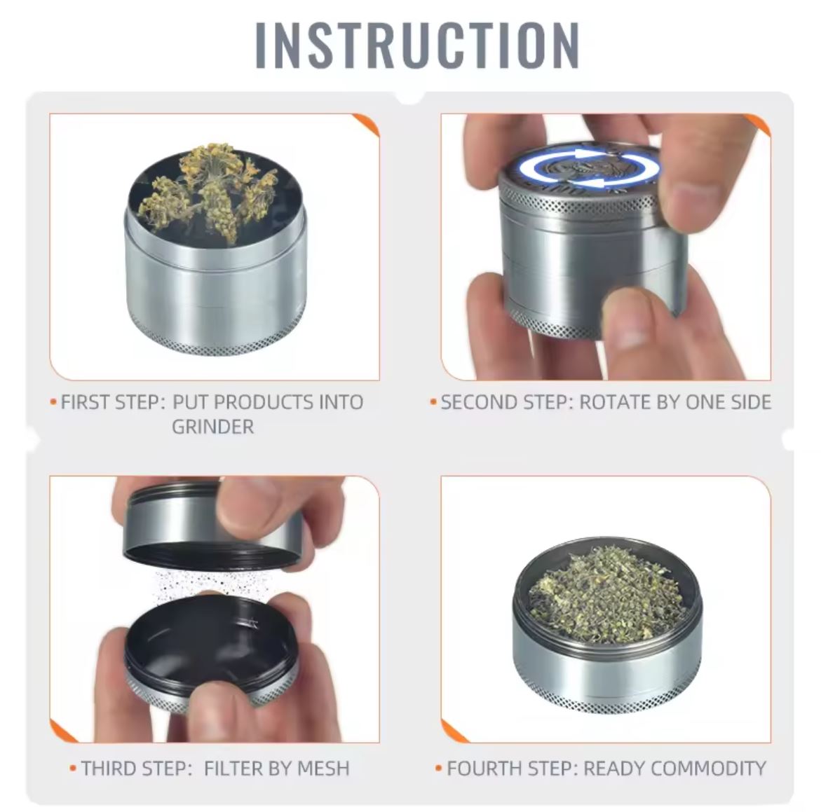 40mm 4 parts 3 layers in choice zinc material mini kind herb grinder electric grinders. 