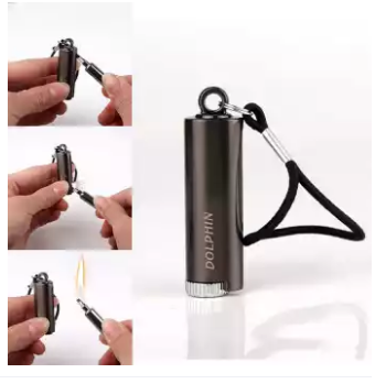 Survival Tool Lighter Kit for Outdoor Keychain Flint Fire Starter Shell Permanent Match Striker Key Chain Portable Free Fire. 