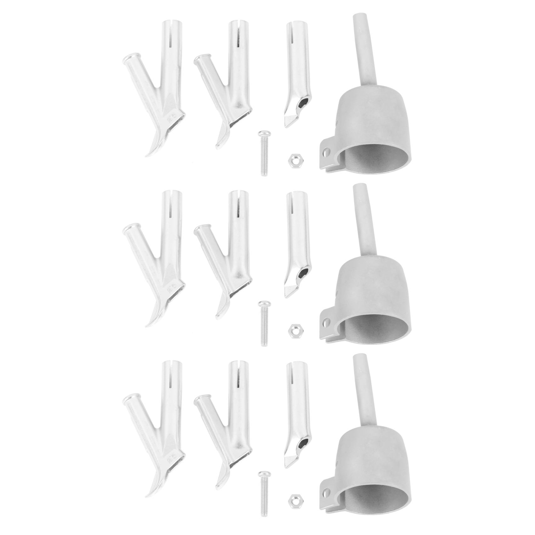 3X 4 Speed Welding Nozzles for Vinyl Pvc Plastic Hot Air Blower Triangle Speed Nozzle 5mm Round Welding Head Alloy