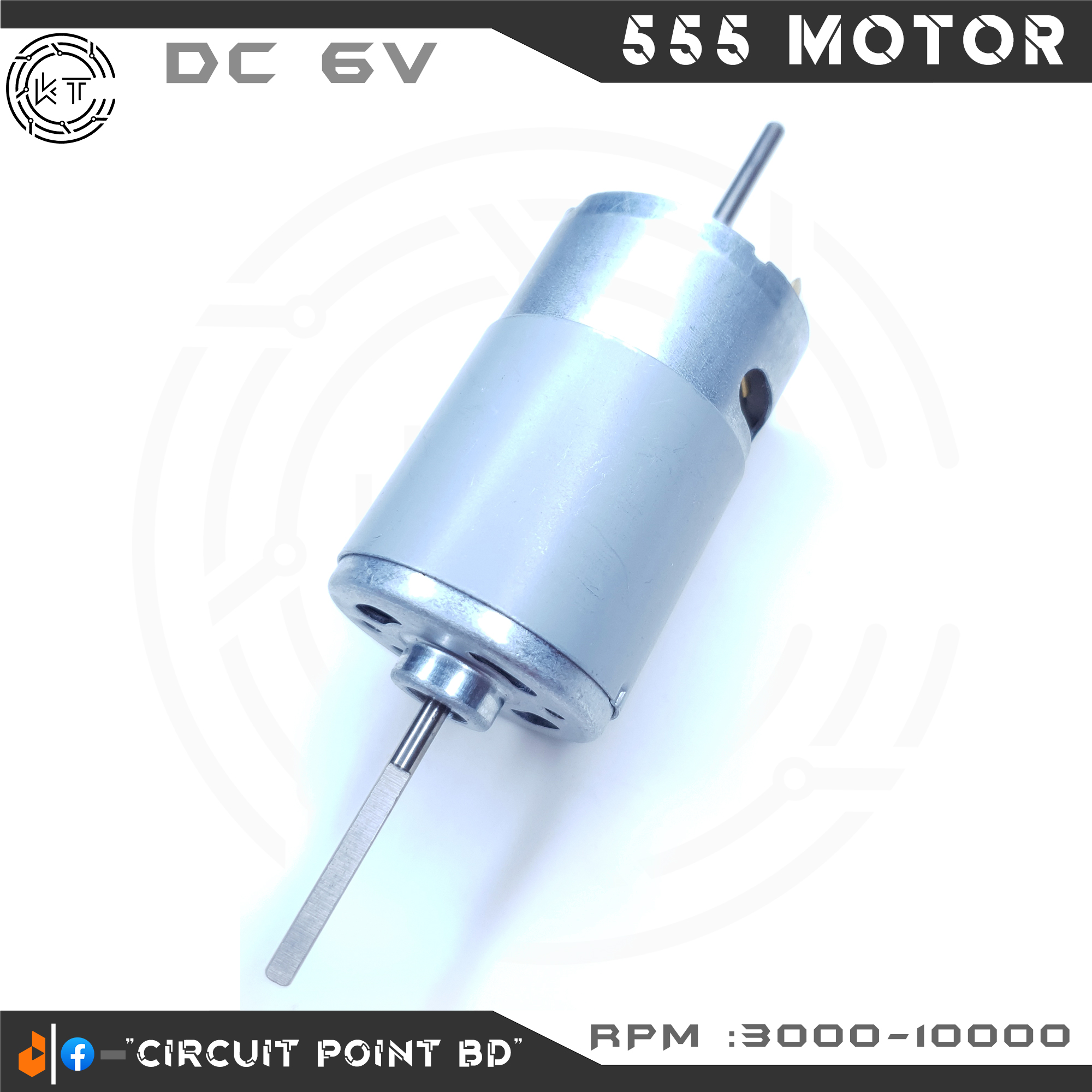 555 D Shape Long Shaft Full Metal Body 6-12V DC Motor Hi-Speed, Low Noise Rechargeable DC Fan For Solar or Electrical Tool and DIY Project.. 