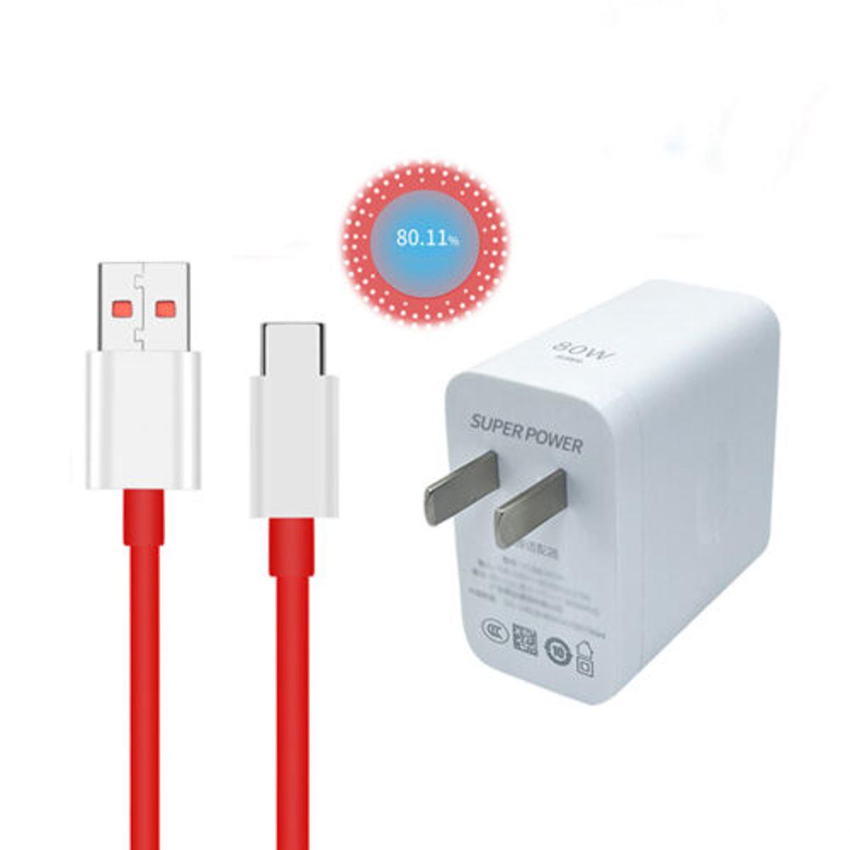 For OnePlus 10 Pro Find X5 Pro Fast Charger 80W Power Adapter Charging Cable