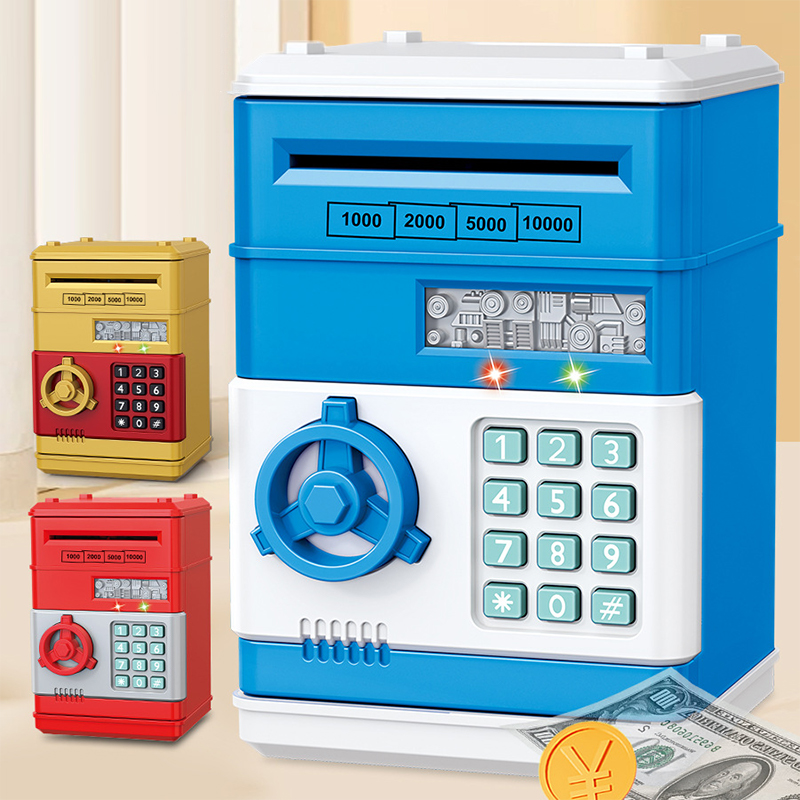 Yaratıcı kumbara otomatik Mini güvenli paralar nakit tasarrufu para kutusu şifre sayaç kodu tuş kilidi kumbara ATM çocuk hediye. 