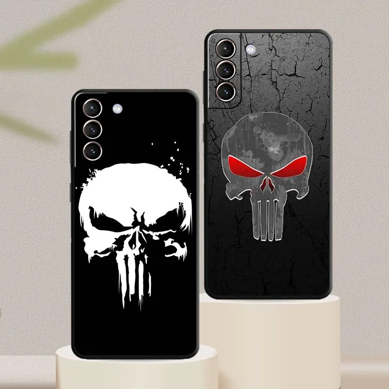 Marvel Superhero Punisher Case For Samsung Galaxy S22 Ultra S23 Plus S20 SE S21 S10 Lite S9 S8 S24 S10 Soft Silicone Phone Cover. 