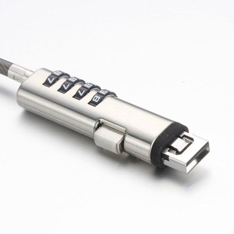 4 Digital Universal Lock USB Laptop Security Cable Lock for Computer. 