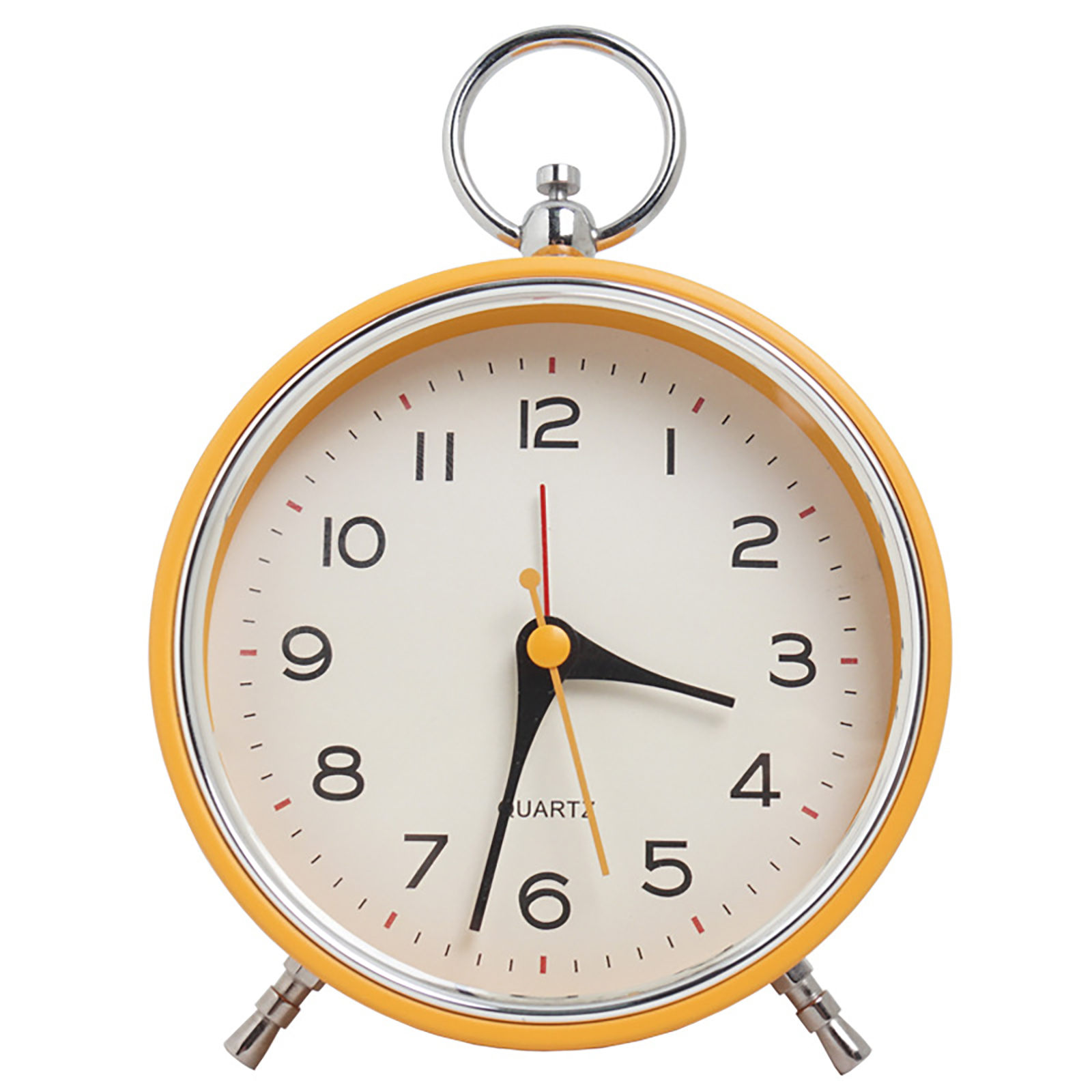 GC Student Snooze Alarm Clock Silent Non-ticking Battery Operated Bedside Table Alarm Clock With Metal Rings. 