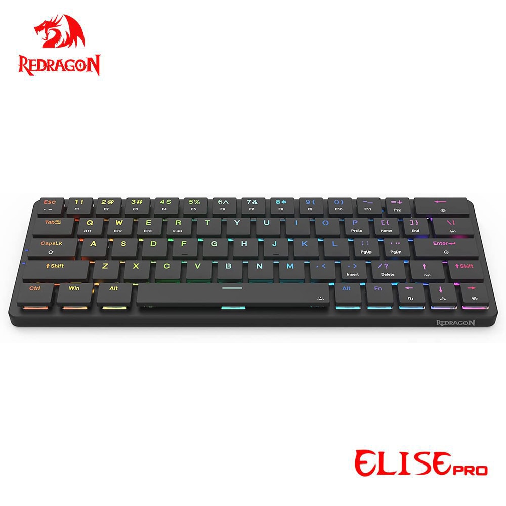 REDRAGON Elise Pro K624P RGB Super slim Mechanical Gaming Keyboard USB Support Bluetooth wireless 2.4G 63 Keys for Compute PC