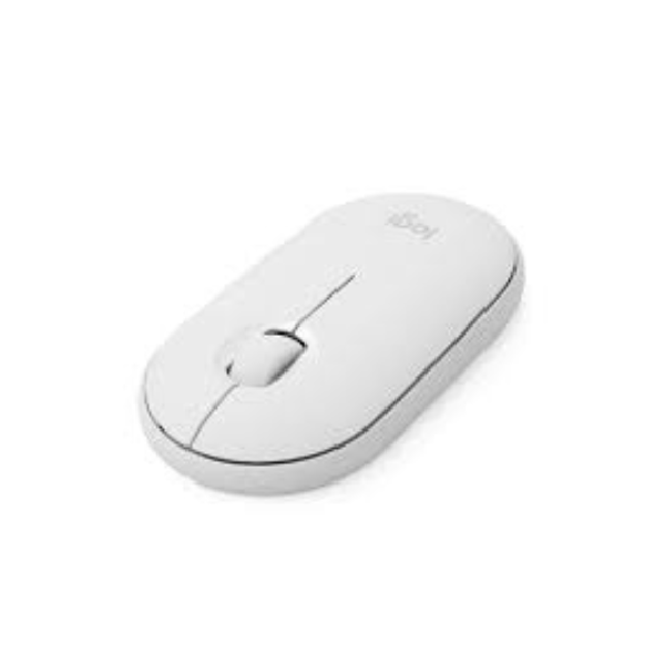 Logitech M350s Pebble Mouse 2, Tonal White Wireless and Bluetooth Mouse. 